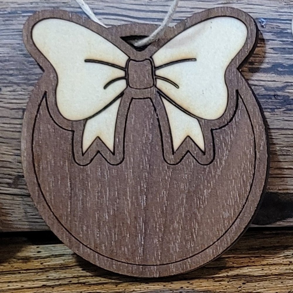 Personalized Christmas Ornaments / Hand-Made / Laser Cut Wood